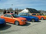 Orange and Blue Mazdas