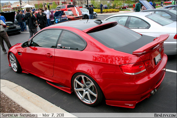 Red E92 BMW M3 with bodykit
