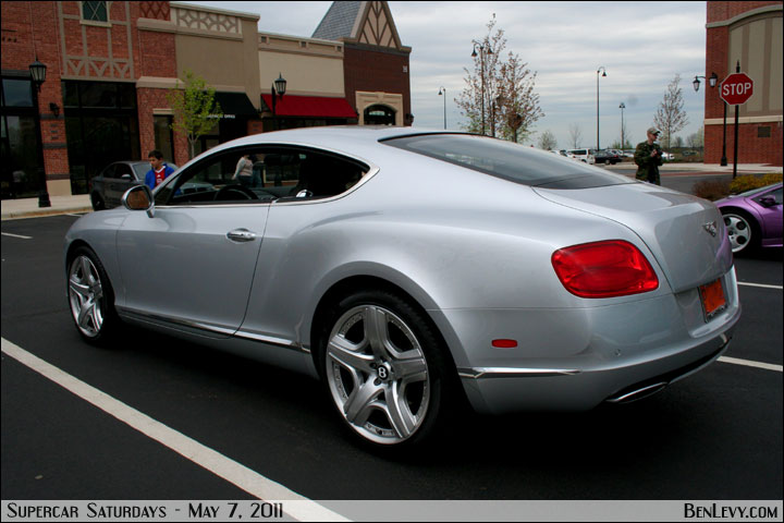 Silver Bentley Continental GT