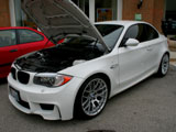 White BMW 1M Coupe