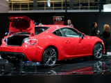 Red Scion FR-S with open trunk
