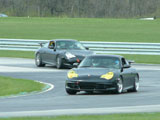 Black Porsche 996 GT3s on the Track