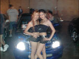 Models in front of Civic
