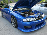 Blue Nissan 240SX with RB engine