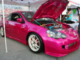 Pink Acura RSX with full body kit