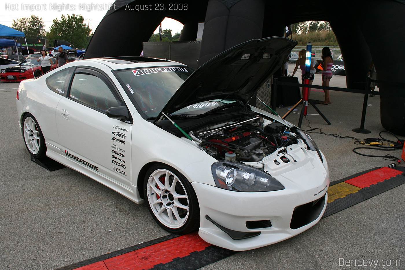 White Acura RSX with WORK Wheels