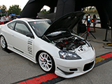 White Acura RSX with WORK Wheels