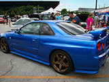 Blue R34 Nissan Skyline GT-R at RPM Car Show in Chicago