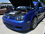 Blue R32 with projector headlights